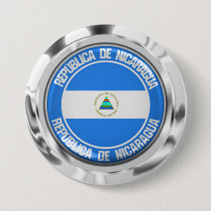 Macaron Rond 7,6 Cm Emblème rond du Nicaragua