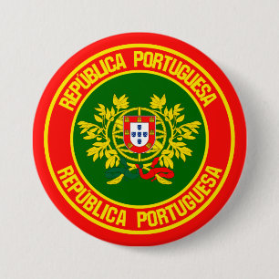 Macaron Rond 7,6 Cm Emblème rond du Portugal