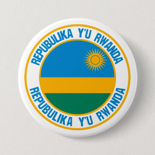 Macaron Rond 7,6 Cm Emblème rond du Rwanda