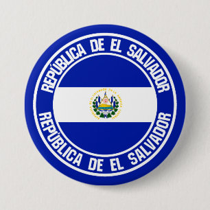 Macaron Rond 7,6 Cm Emblème rond du Salvador