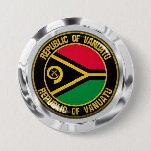 Macaron Rond 7,6 Cm Emblème rond du Vanuatu