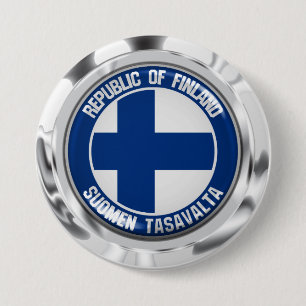 Macaron Rond 7,6 Cm Emblème rond finlandais
