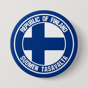 Macaron Rond 7,6 Cm Emblème rond finlandais