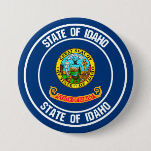 Macaron Rond 7,6 Cm Emblème rond Idaho