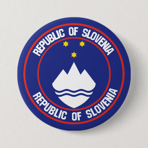 Macaron Rond 7,6 Cm Emblème rond Slovénie