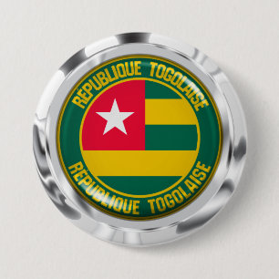 Macaron Rond 7,6 Cm Emblème Rond Togo
