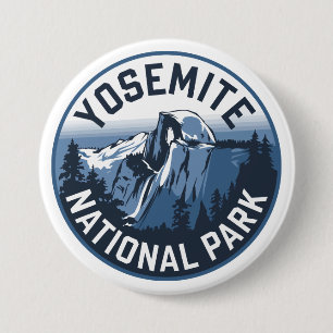 Macaron Rond 7,6 Cm Emblème rond Yosemite demi-dôme