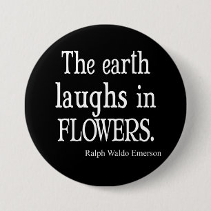 Macaron Rond 7,6 Cm Emerson vintage que la terre rit dans la citation