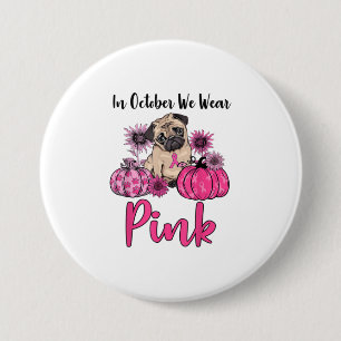 Macaron Rond 7,6 Cm En Octobre Nous Portons Le Cancer Du Sein Rose