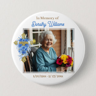 Macaron Rond 7,6 Cm En Souvenir Affectueux Mémorial Photo