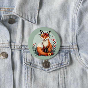 Macaron Rond 7,6 Cm Enchanter Floral Fox Woodland Folk Art