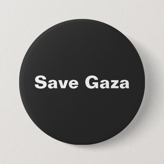 Macaron Rond 7,6 Cm Enregistrer Gaza Texte Simple Soutenir Gaza (Devant)