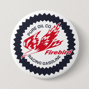 Macaron Rond 7,6 Cm Enseigne ancienne Pure Firebird Racing Gasoline