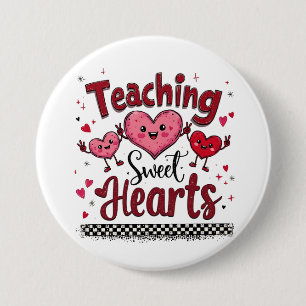 Macaron Rond 7,6 Cm Enseigner les Coeurs Doux Funny Enseignant de Vale