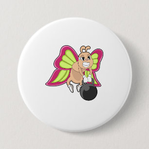 Macaron Rond 7,6 Cm Entraînement en force Papillon Haltère