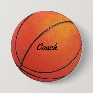Macaron Rond 7,6 Cm Entraîneur de Basketball