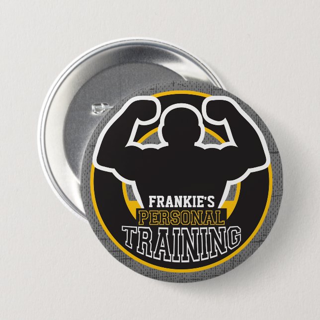 Macaron Rond 7,6 Cm Entraîneur du GYM Power Training Fitness Custom (Devant & derrière)