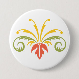 Macaron Rond 7,6 Cm Épanouissement floral élégant défilement botanique