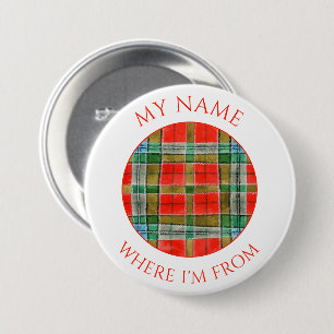 Macaron Rond 7,6 Cm Épingle à bouton rond nominatif MAC BAIN TARTAN