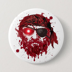 Macaron Rond 7,6 Cm Épingle d'Halloween d'horreur de crâne de pirate z