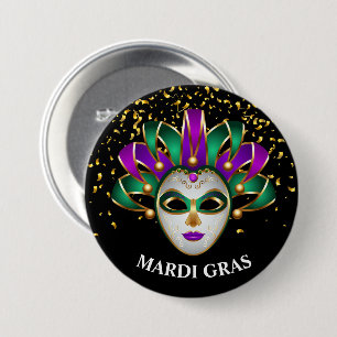 Macaron Rond 7,6 Cm Épingle du bouton Mardi Gras