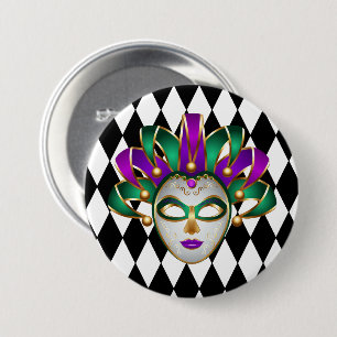 Macaron Rond 7,6 Cm Épingle du bouton Mardi Gras