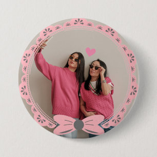 Macaron Rond 7,6 Cm Épingle photo personnalisée - Cadeau de la fête de