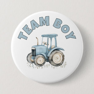 Macaron Rond 7,6 Cm Équipe Boy Cute Blue Farm Tracteur Genre Revela