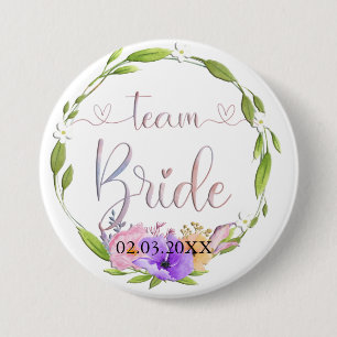Macaron Rond 7,6 Cm Équipe Bride ! Boutons de fleurs