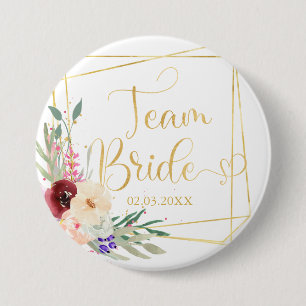 Macaron Rond 7,6 Cm Équipe Bride ! Button moderne