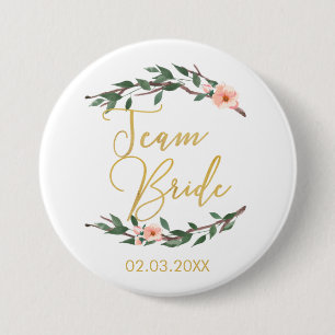 MACARON ROND 7,6 CM ÉQUIPE DE BRIDE FLORAL BUTTON