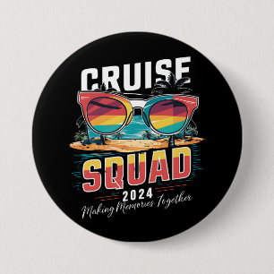 Macaron Rond 7,6 Cm Équipe de croisière 2024 Été Vacances Tenue de fam