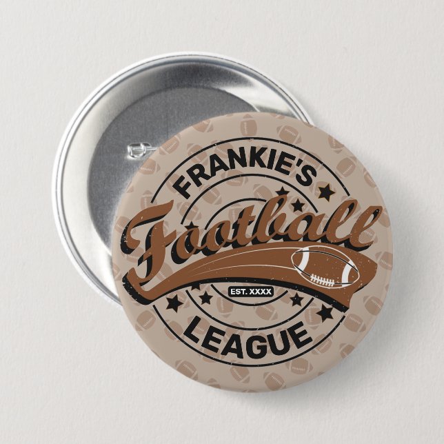 Macaron Rond 7,6 Cm Équipe de joueurs de football (Devant & derrière)
