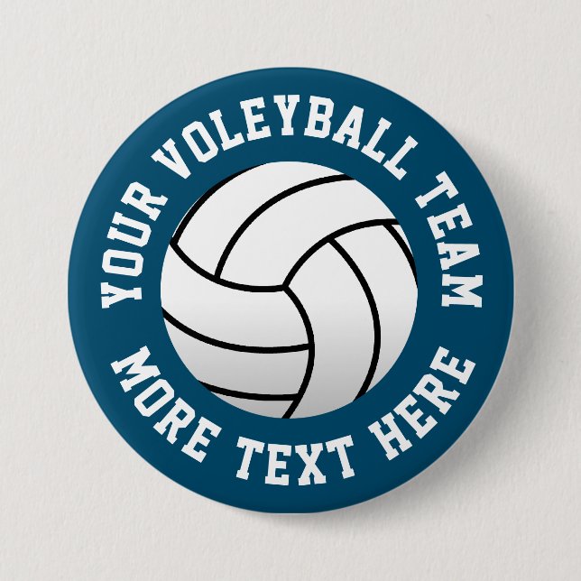 Macaron Rond 7,6 Cm Équipe de volley-ball (Devant)