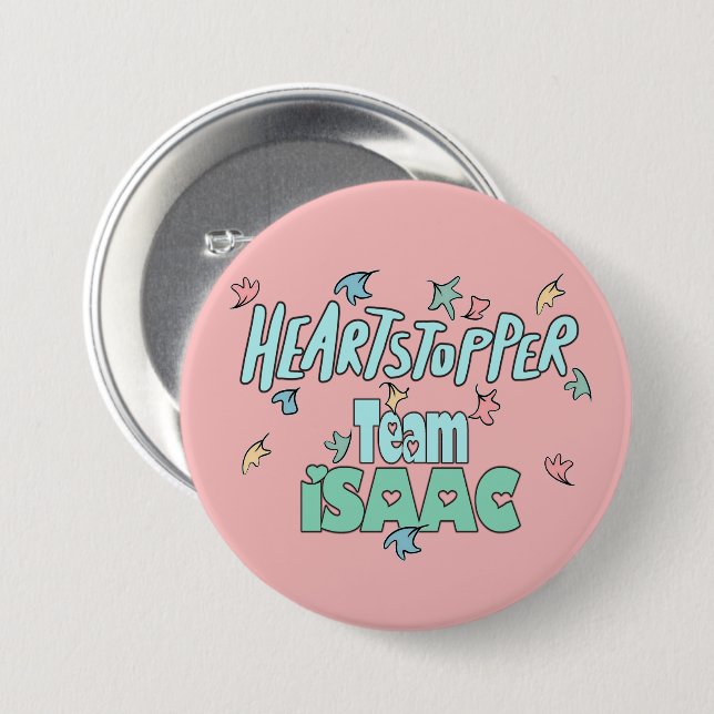 Macaron Rond 7,6 Cm Équipe Isaac Pink (Devant & derrière)
