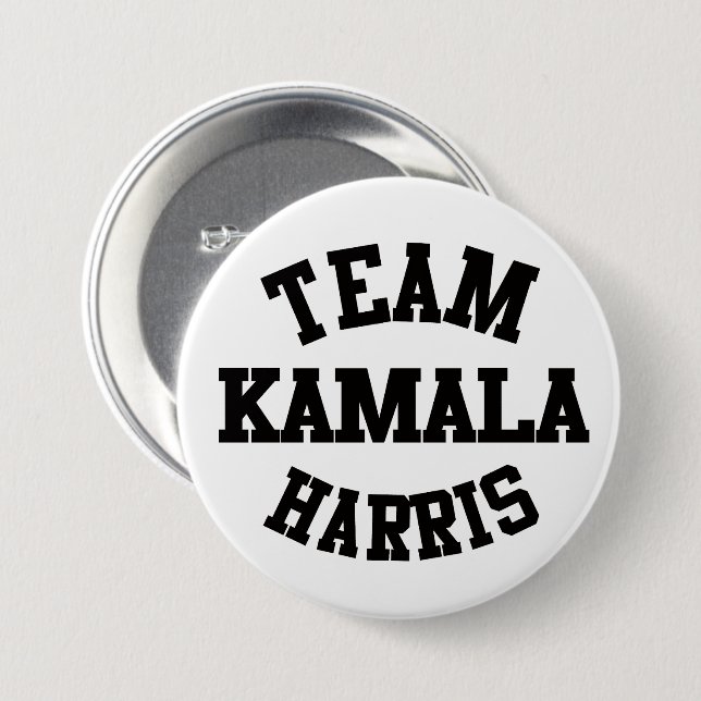 Macaron Rond 7,6 Cm Équipe Kamala Harris (Devant & derrière)