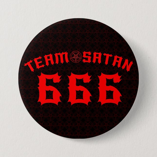 Macaron Rond 7,6 Cm Équipe Satan 666 (Devant)