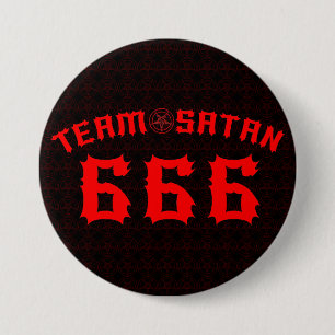 Macaron Rond 7,6 Cm Équipe Satan 666