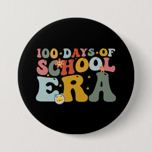 Macaron Rond 7,6 Cm Ère des 100 jours d'école Prof groovy Enfants