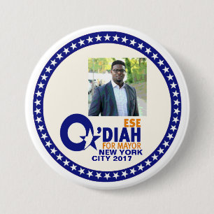 Macaron Rond 7,6 Cm Ese O'Diah pour le maire 2017 de NYC