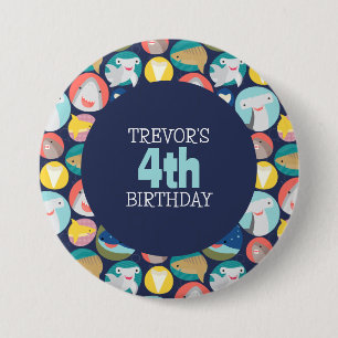 Macaron Rond 7,6 Cm Espèces de requins mignons