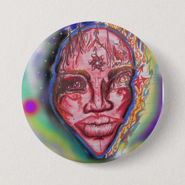 Macaron Rond 7,6 Cm Esprit de l'espace (Devant)