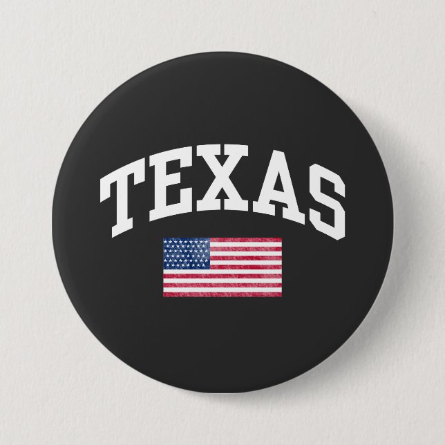 Macaron Rond 7,6 Cm État du Texas (Devant)