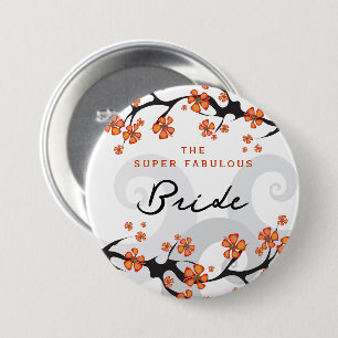 Macaron Rond 7,6 Cm Étiquette de nom de mariage chic avec fleurs tropi