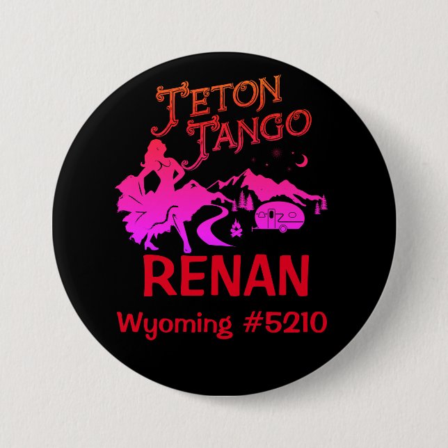 Macaron Rond 7,6 Cm Étiquette de nom de tango de Teton (Devant)