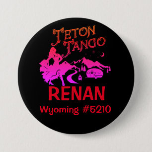 Macaron Rond 7,6 Cm Étiquette de nom de tango de Teton