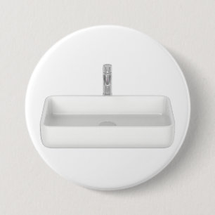 Macaron Rond 7,6 Cm Évier moderne blanc avec robinet