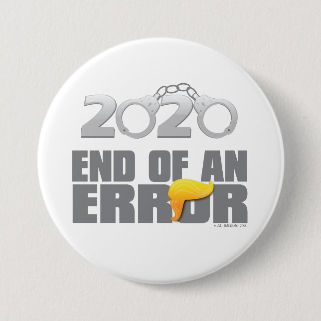 Macaron Rond 7,6 Cm Extrémité d'un bouton des erreurs 2020 (Devant)