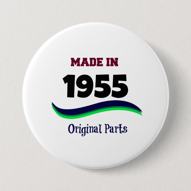 Macaron Rond 7,6 Cm Fabriqué en 1955, Pièces originales (Devant)