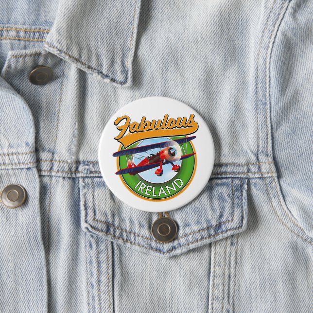 Macaron Rond 7,6 Cm fabuleux patch de voyage en Irlande. (En situation)